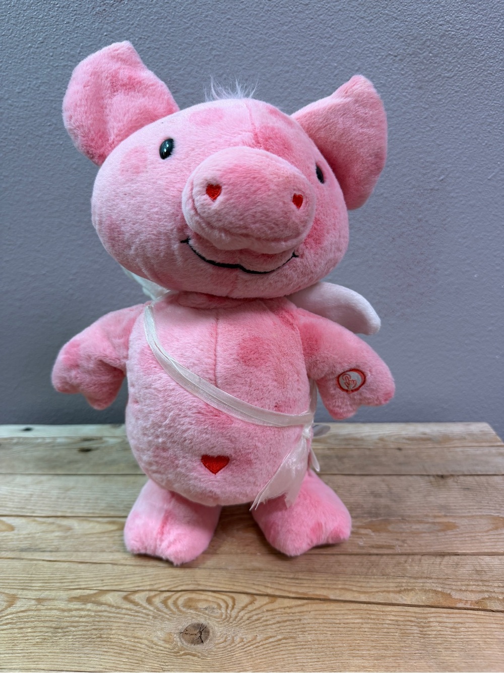 Hallmark Pink Plush Piglet with Heart Accents